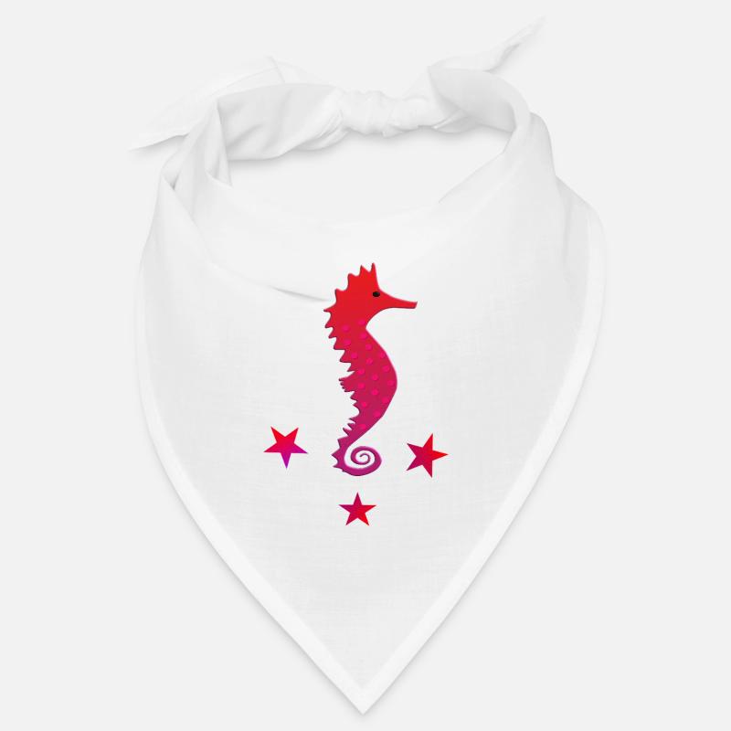 rotes Seepferdchen mit Sternchen pinkes Seepferd Bandana