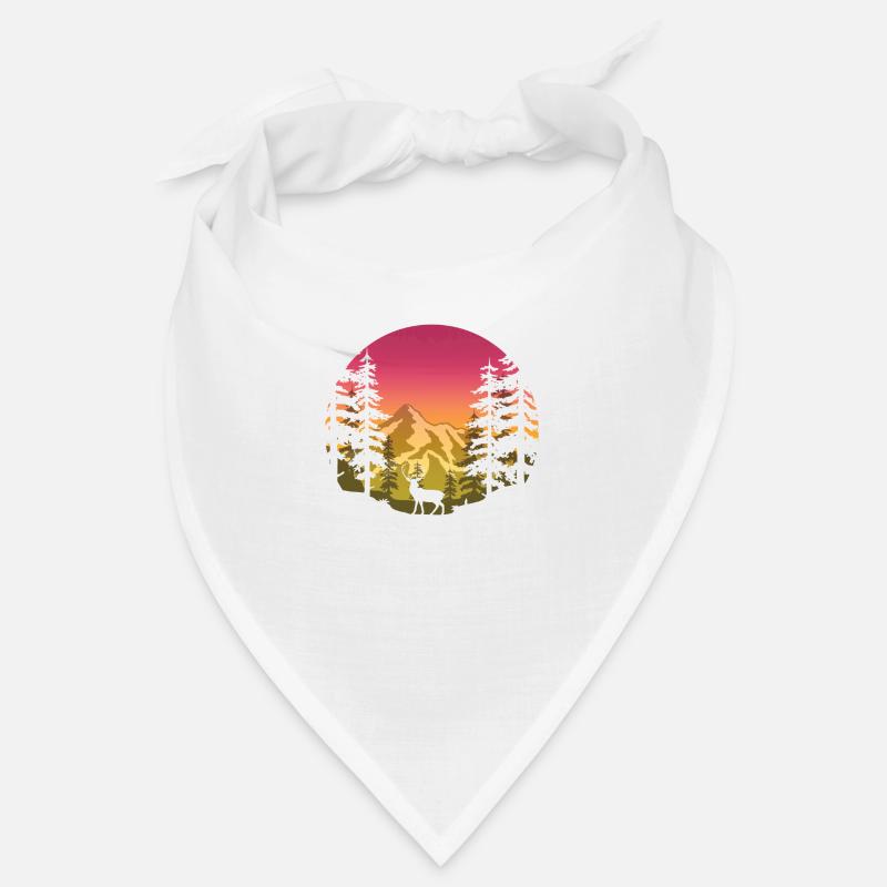 Hirsch im Wald (rund/rosa-gelb) Bandana