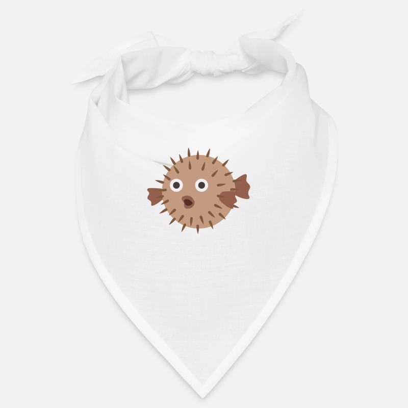 Kugelfisch - Bandana - Weiß
