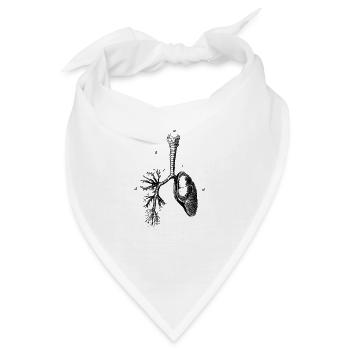 Lunge Brustkorb anatomisch Anatomie Skelett - Bandana - Weiß - Vorne
