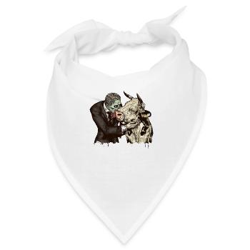 Gentlemen Zombie küsst Kuh - Bandana - Weiß - Vorne