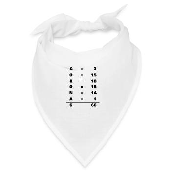 Corona = evil 666 | Numerologie & Zahlen | Mystik - Bandana - Weiß - Vorne
