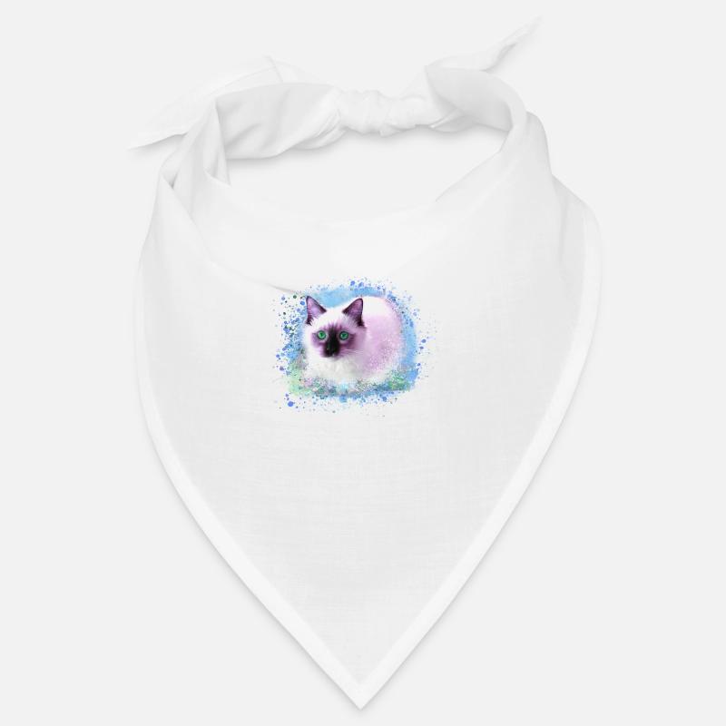 chat, bleu, aquarelle, peinture, graffiti, chaton Bandana