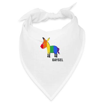 Queer Regenbogen-Esel LGBT - Bandana - Weiß - Vorne