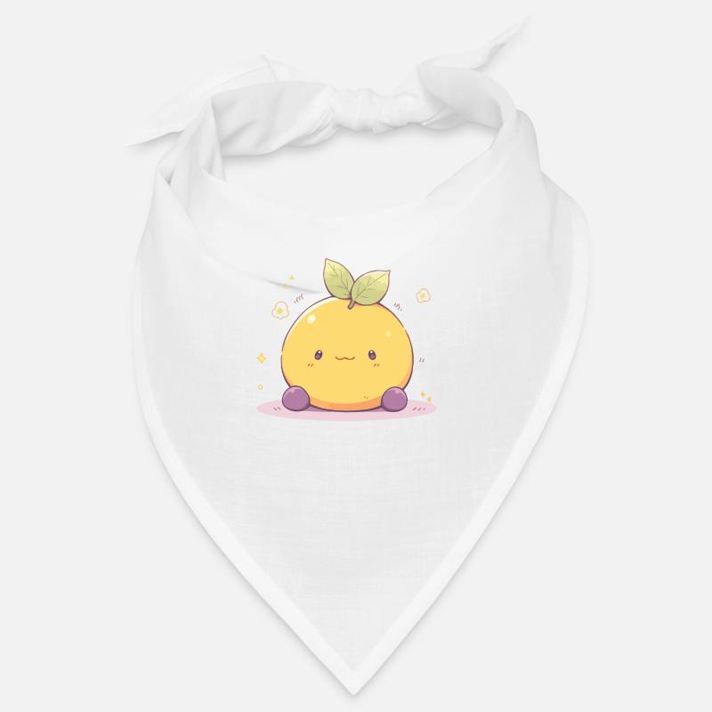 Mignon Chibi Kawaii Citron - Citron Mignon - Bandana - blanc