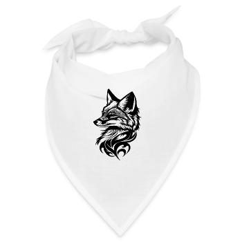 Fuchs Porträt in tribal Tattoo Tinte - Bandana - Weiß - Vorne