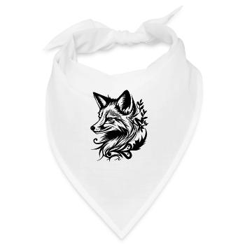 Schlauer Fuchs in Tattoo Tinte - Bandana - Weiß - Vorne