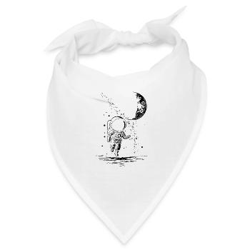 Astronaut in Unendlichkeit mit Mond - Bandana - Weiß - Vorne