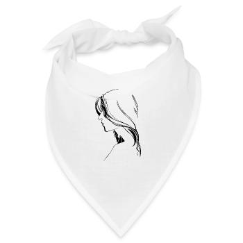 Porträt Frau Tattoo mit stylish langen Haaren - Bandana - Weiß - Vorne