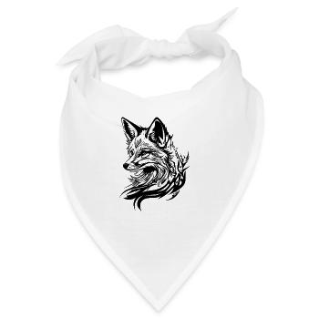 Eleganter süsser Fuchs in Tattoo Tinte - Bandana - Weiß - Vorne