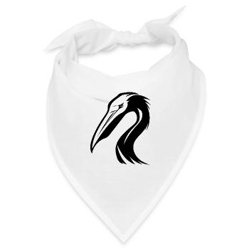 Tropischer Pelikan Wasservogel mit bösen Augen - Bandana - Weiß - Vorne