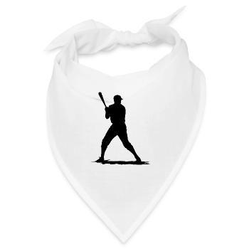 Baseball Spieler mit Baseballschläger - Bandana - Weiß - Vorne