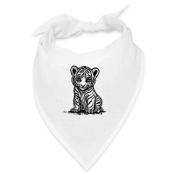 Süsser kleiner Tiger mit elegantem Streifenmuster - Bandana - Weiß - Vorne