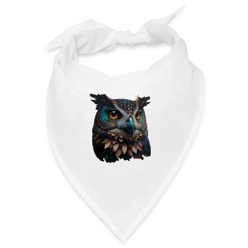Elegante bunte Eule mit großen Augen - Bandana - Weiß - Vorne