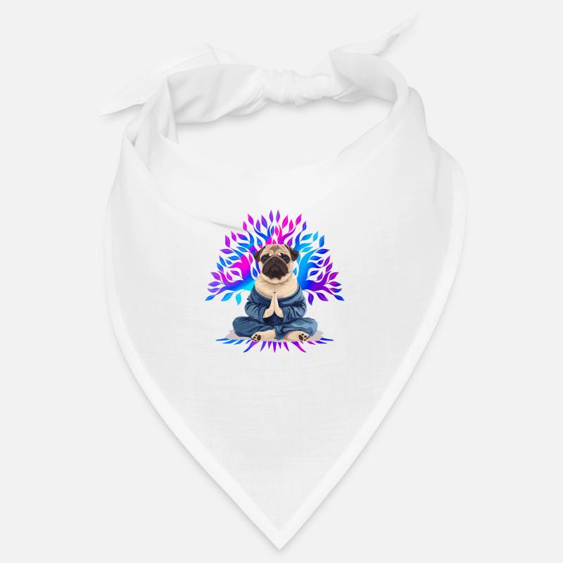 Mops Meditiert Lotus Sitz Lebensbaum Meditation Bandana