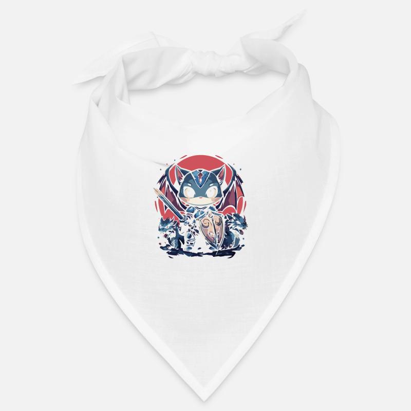 Chevalier chat épique avec des compagnons dragons Bandana