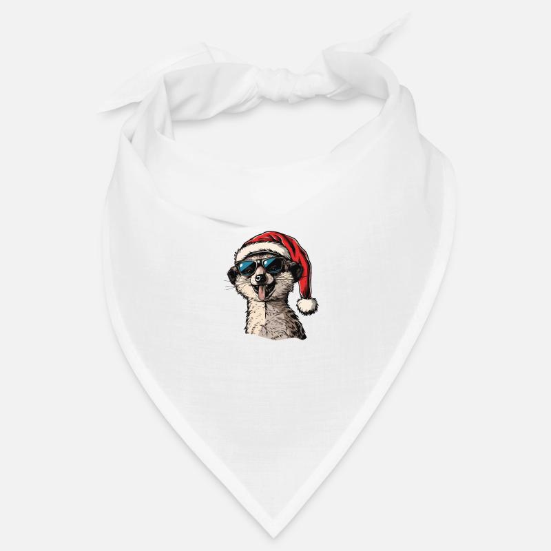 Suricate Noël Drôle - Bandana - blanc