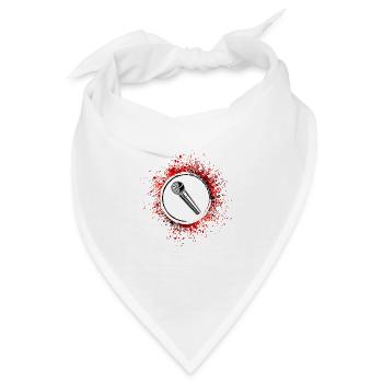 Mikrofon Symbol - Bandana - Weiß - Vorne