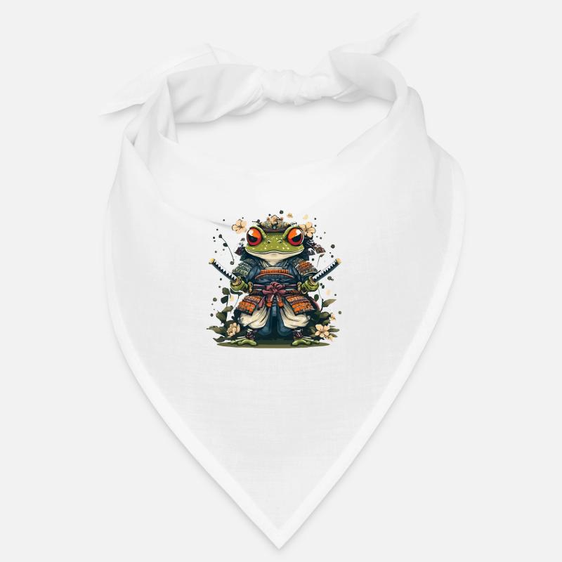 Samurai frog with swords and flowers Bandana