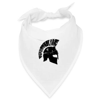Spartaner Helm Symbol - Bandana - Weiß - Vorne