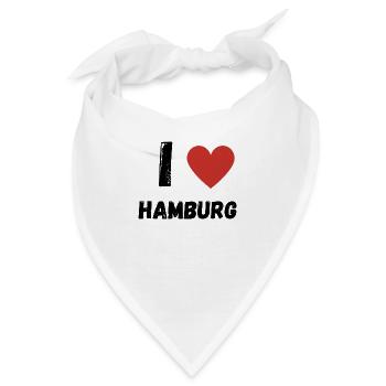 I Love Hamburg - Bandana - Weiß - Vorne