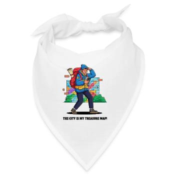 Stadtentdecker und Abenteurer. - Bandana - Weiß - Vorne