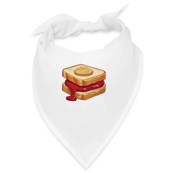 Erdnussbutter und Marmelade Sandwich - Bandana - Weiß - Vorne