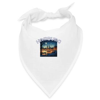 Hamburg Innenstadt Stadtkern Alster Weihnachten - Bandana - Weiß - Vorne