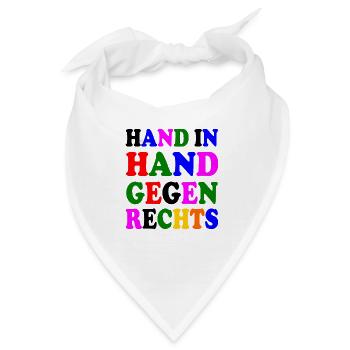 Hand in hand gegen rechts - Bandana - Weiß - Vorne
