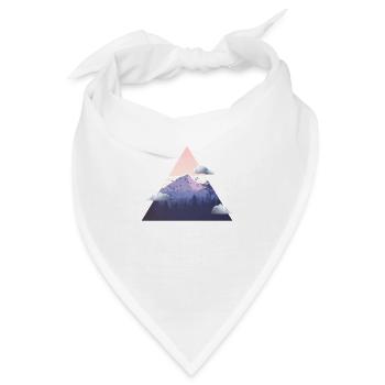 Berg mit Wolken - Bandana - Weiß - Vorne