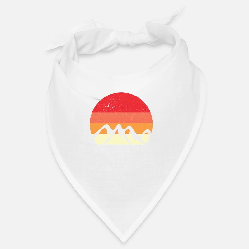 Mountain Sunset - Bandana - Weiß