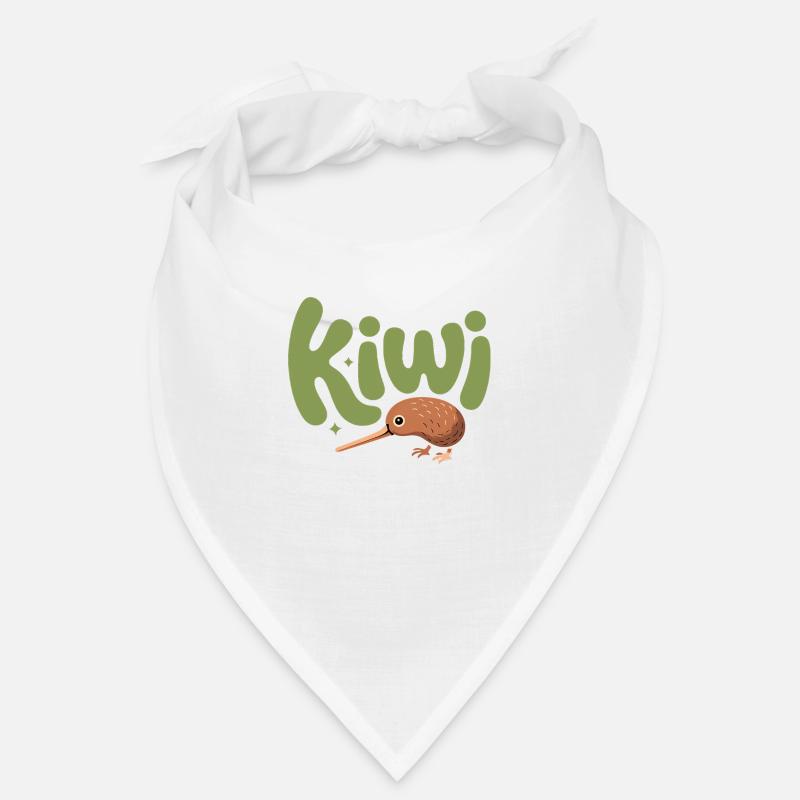 Kiwi mignon - Conception d’oiseau néo-zélandais - Bandana - blanc
