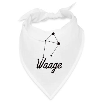 Sternzeichen Waage- Tierkreiszeichen - Bandana - Weiß - Vorne