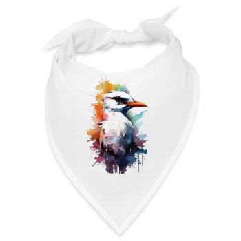 Graffiti Watercolor Möwe Seagull - Bandana - Weiß - Vorne
