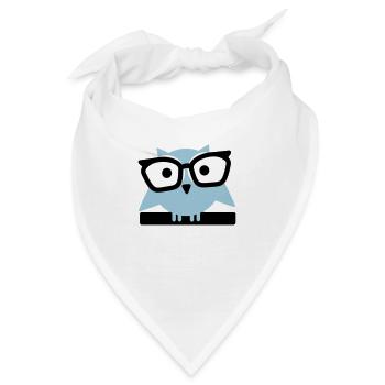 Eule mit Brille - Bandana - Weiß - Vorne