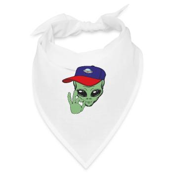Alien Außerirdische - Bandana - Weiß - Vorne