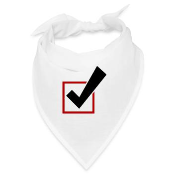 Häkchen Wahlen Ankreuzen Symbol - Bandana - Weiß - Vorne