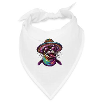Robbe Tier Lustig Sombrero - Bandana - Weiß - Vorne