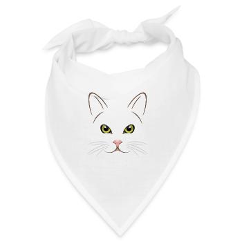Porträt einer Katze mit grünen Augen - Bandana - Weiß - Vorne
