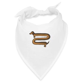 Langer Wursthund / langer Wiener Hund - Bandana - Weiß - Vorne