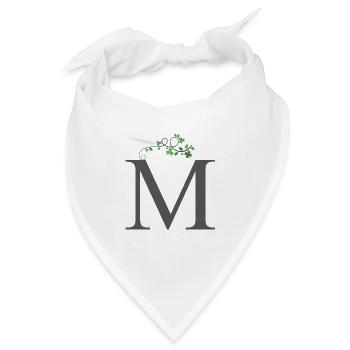 M mit Kleeblätter - Bandana - Weiß - Vorne