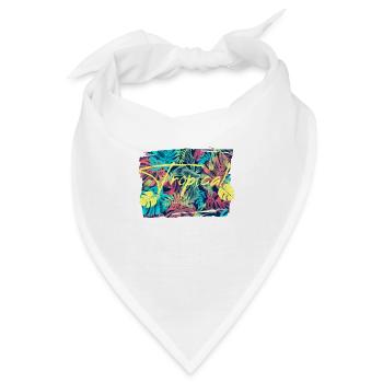 Tropische Blätter - Bandana - Weiß - Vorne