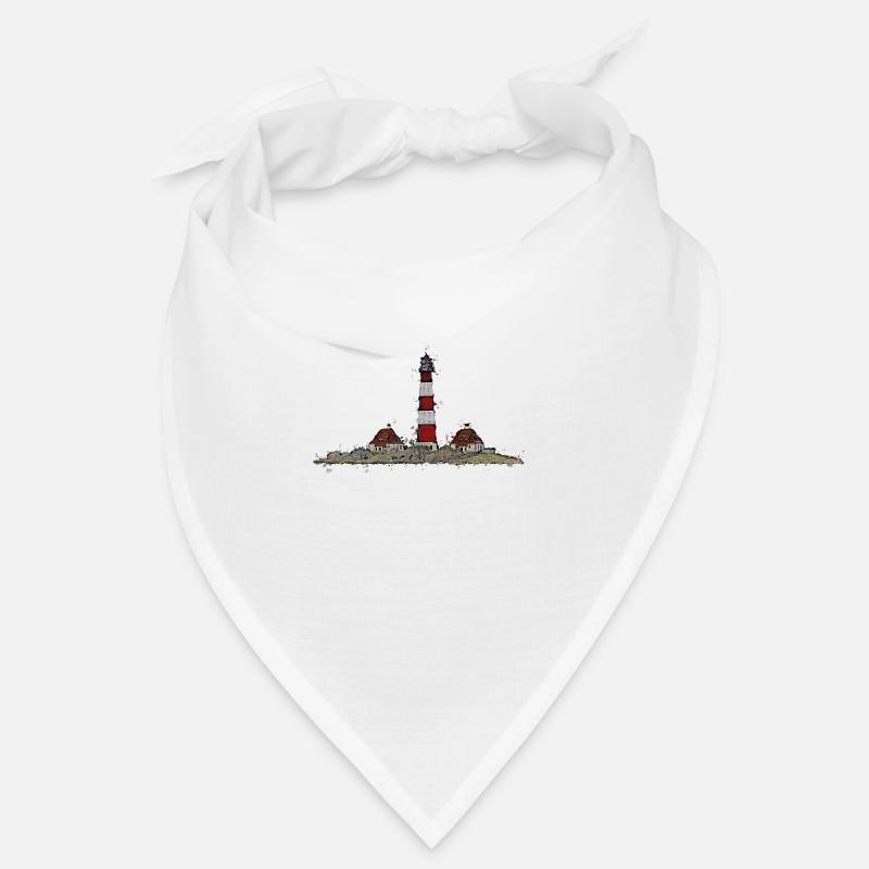 Le phare de Westerhever avec une différence - Bandana - blanc