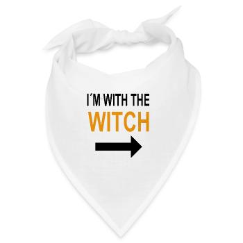 I'm With The Witch Halloween Kostüm - Bandana - Weiß - Vorne