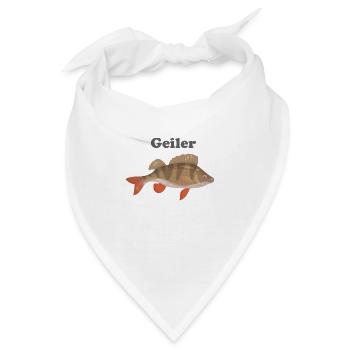 Geiler Barsch Spruch Geschenkidee Angler Fischer - Bandana - Weiß - Vorne