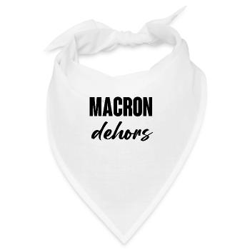 Macron raus - Bandana - Weiß - Vorne