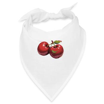 Rote Kirsche Cherries Kirschen Cherry - Bandana - Weiß - Vorne