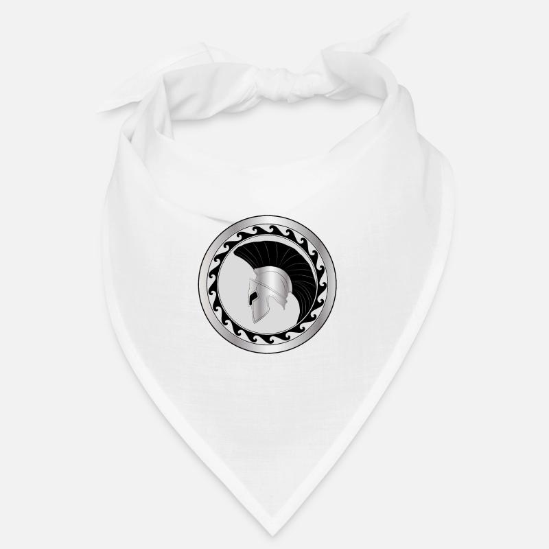 elmo greco e scudo, troiano, argento-nero Bandana