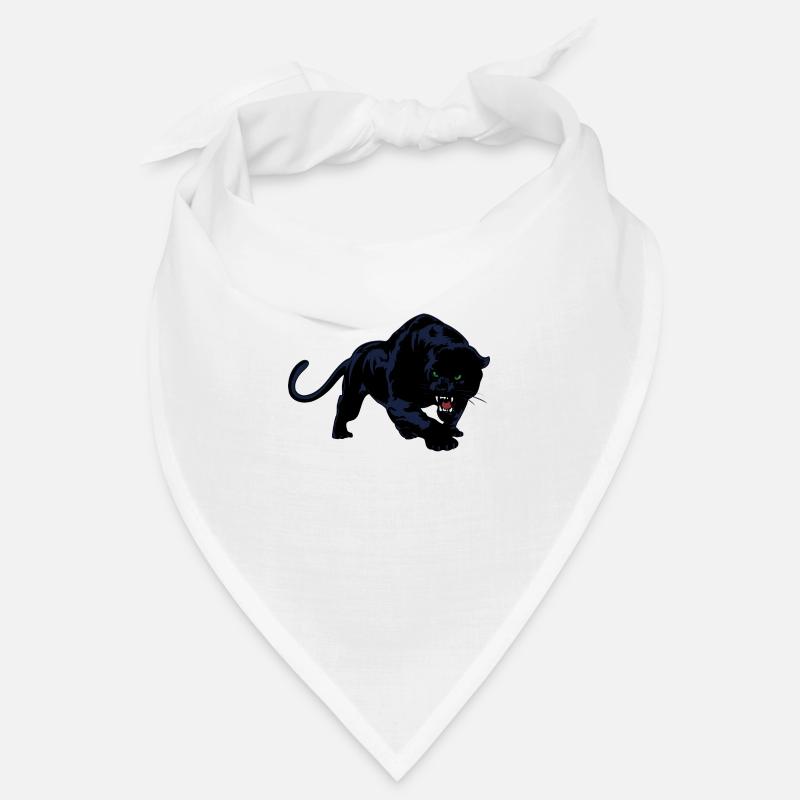 Schwarzer Panther oder Jaguar Wildkatze - Bandana - Weiß