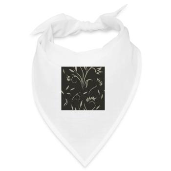 Schönes dunkles ornamentales Muster - Bandana - Weiß - Vorne